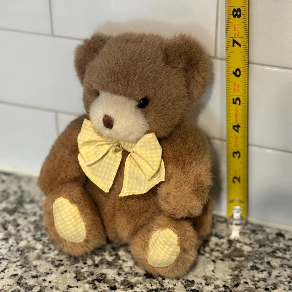 Carter's Prestige Teddy Bear Yellow Gingham‎ Rattle 1990s Vintage